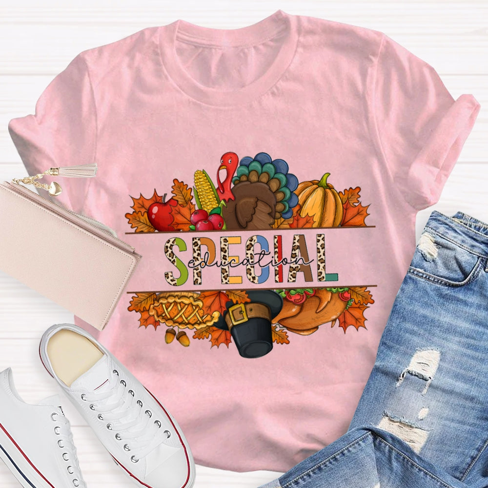 Special Education Fall Vibes Buddy Pumpkin Corn T-Shirt
