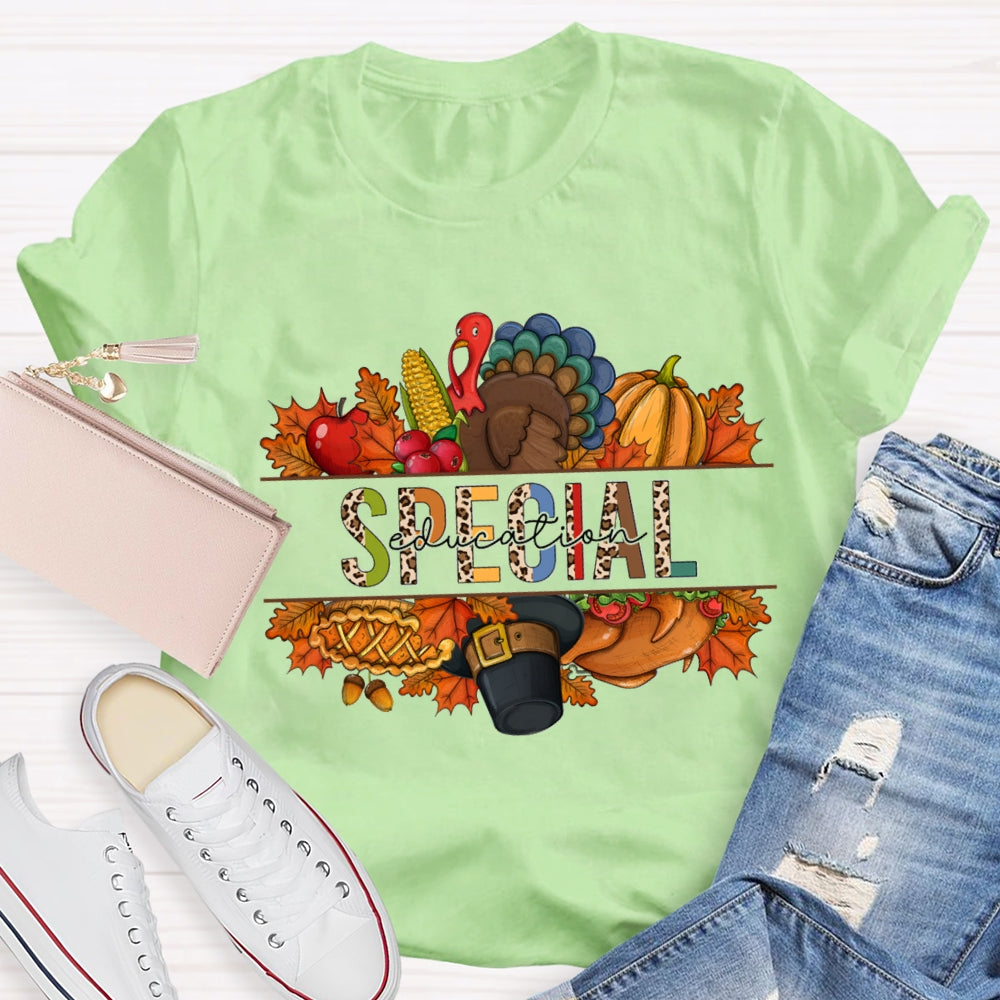 Special Education Fall Vibes Buddy Pumpkin Corn T-Shirt