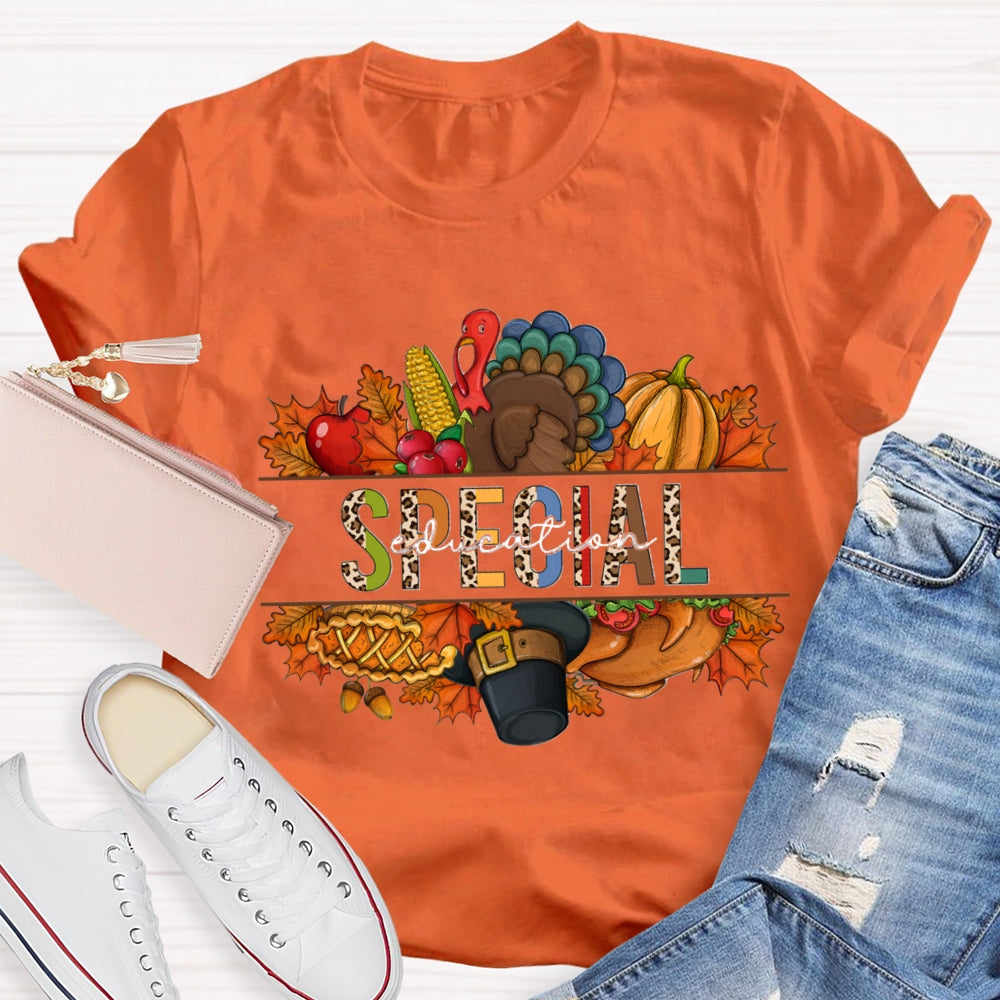 Special Education Fall Vibes Buddy Pumpkin Corn T-Shirt
