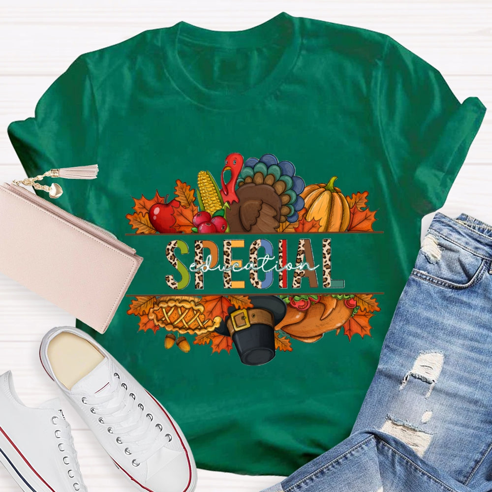 Special Education Fall Vibes Buddy Pumpkin Corn T-Shirt