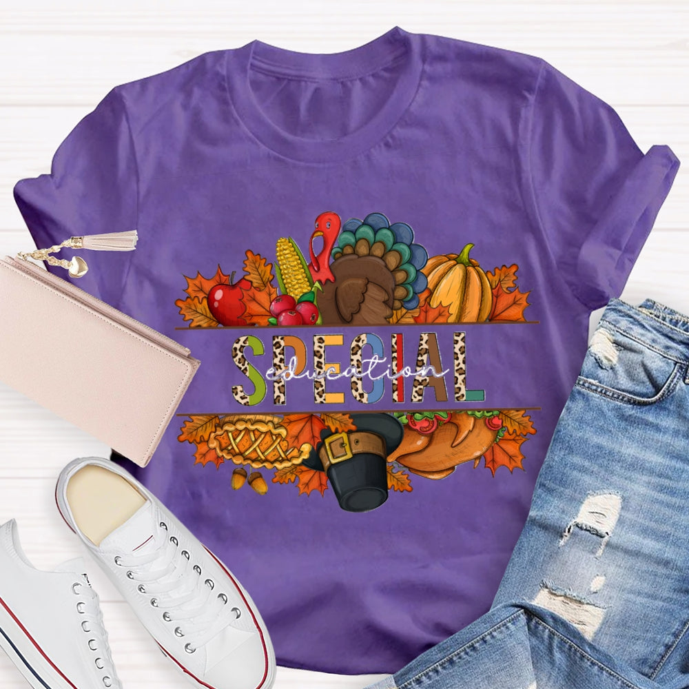 Special Education Fall Vibes Buddy Pumpkin Corn T-Shirt