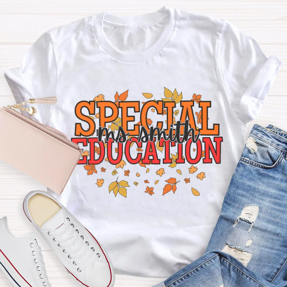 Personalized Name Special Education Fall Season T-Shirt