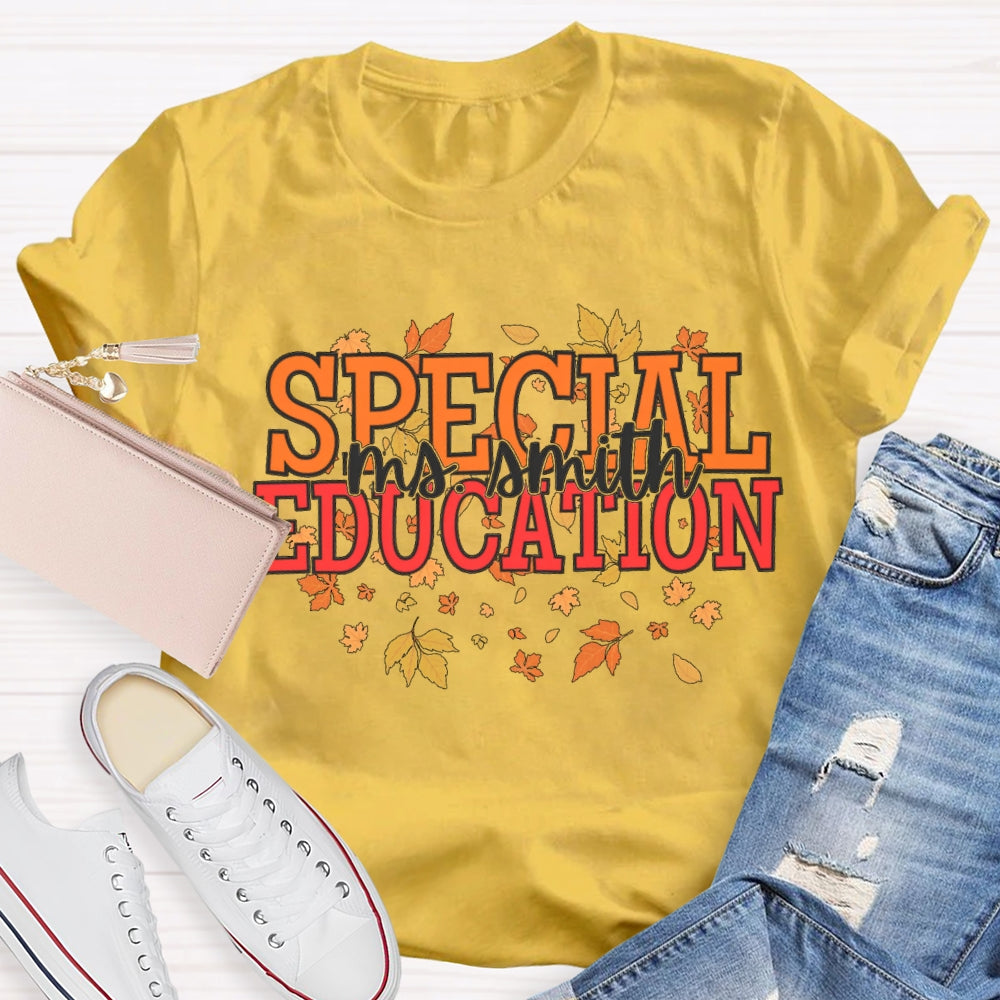 Personalized Name Special Education Fall Season T-Shirt
