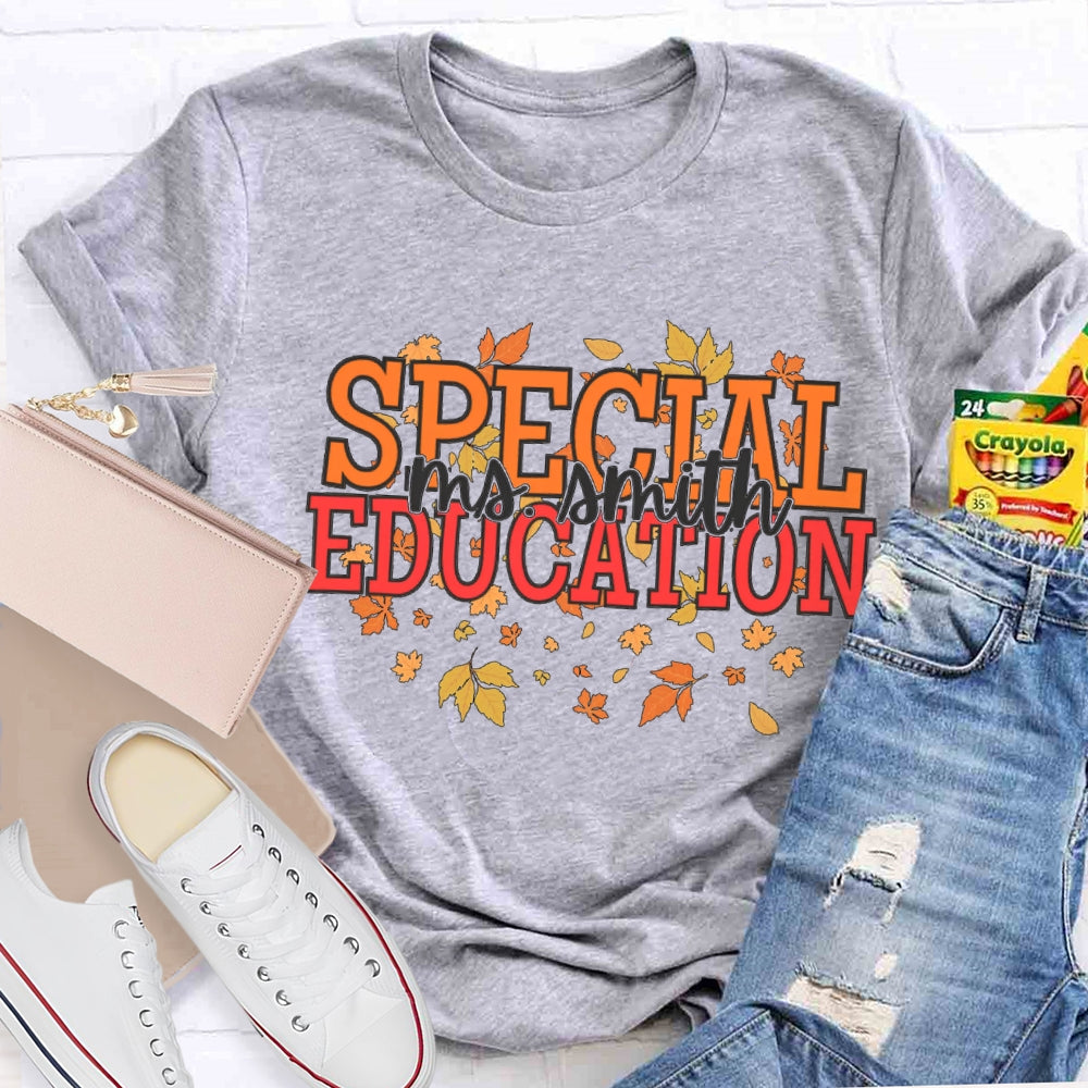Personalized Name Special Education Fall Season T-Shirt