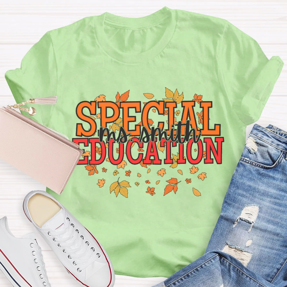 Personalized Name Special Education Fall Season T-Shirt