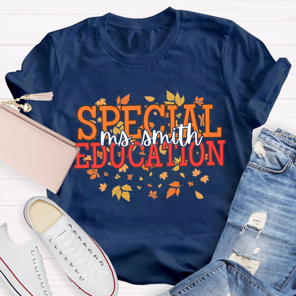 Personalized Name Special Education Fall Season T-Shirt