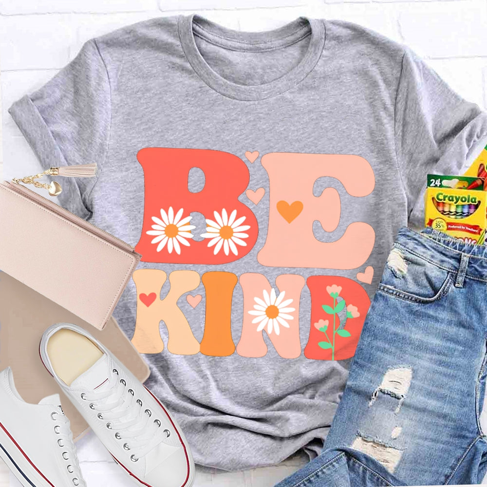 Be Kind Colorful Fonts And Prints T-shirt