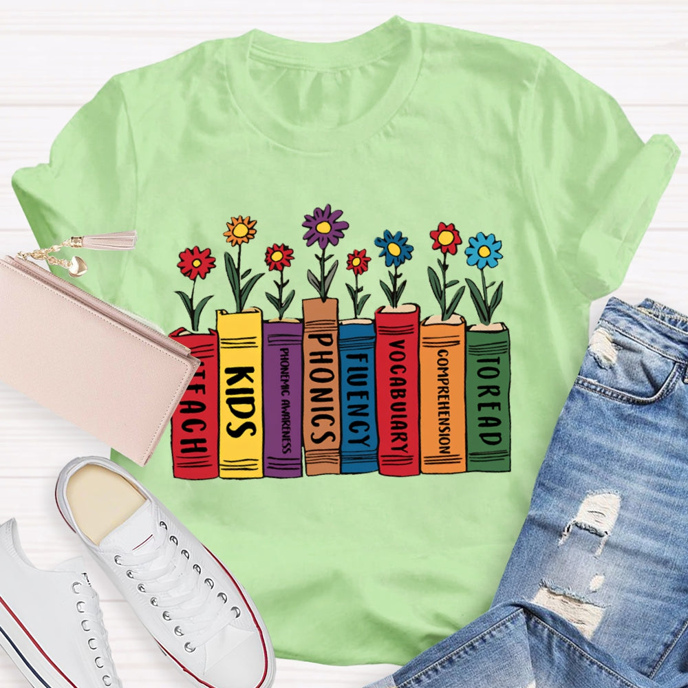 To Read Comprehension Vocabulary Fluency Phonics Phonemic Awareness Kids Iteach T-shirt
