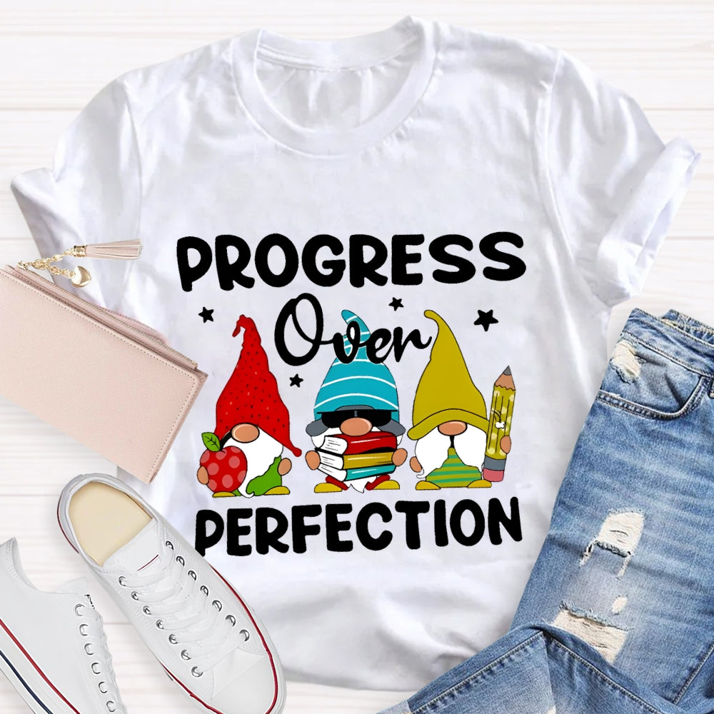 Progress Over Perfection Santa Claus And Apples T-shirt