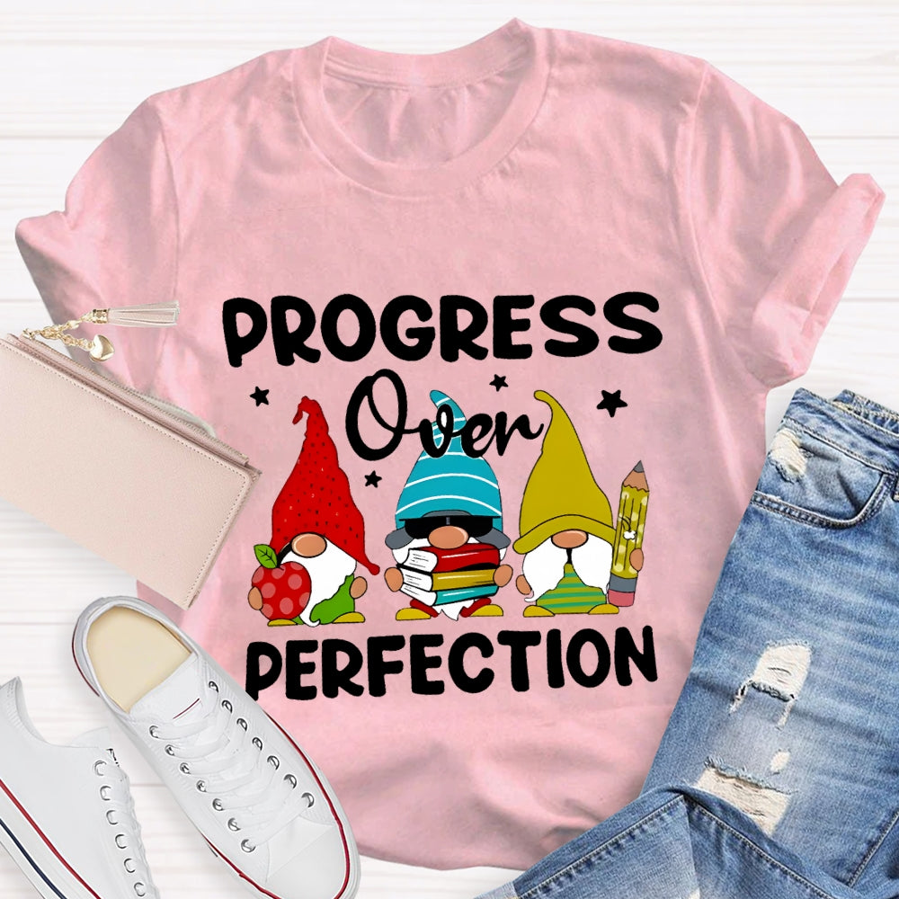 Progress Over Perfection Santa Claus And Apples T-shirt