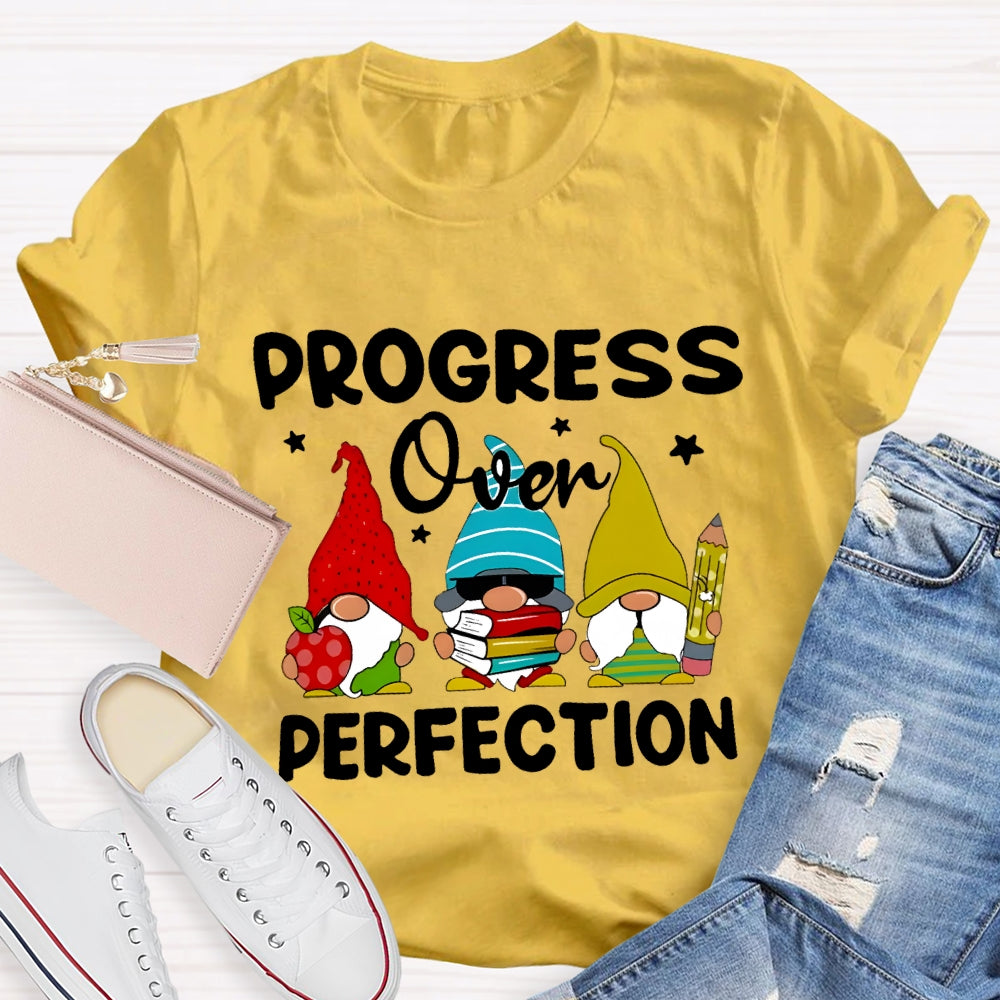 Progress Over Perfection Santa Claus And Apples T-shirt