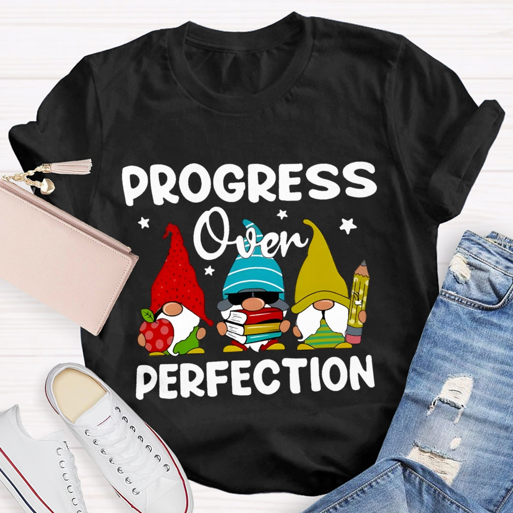 Progress Over Perfection Santa Claus And Apples T-shirt