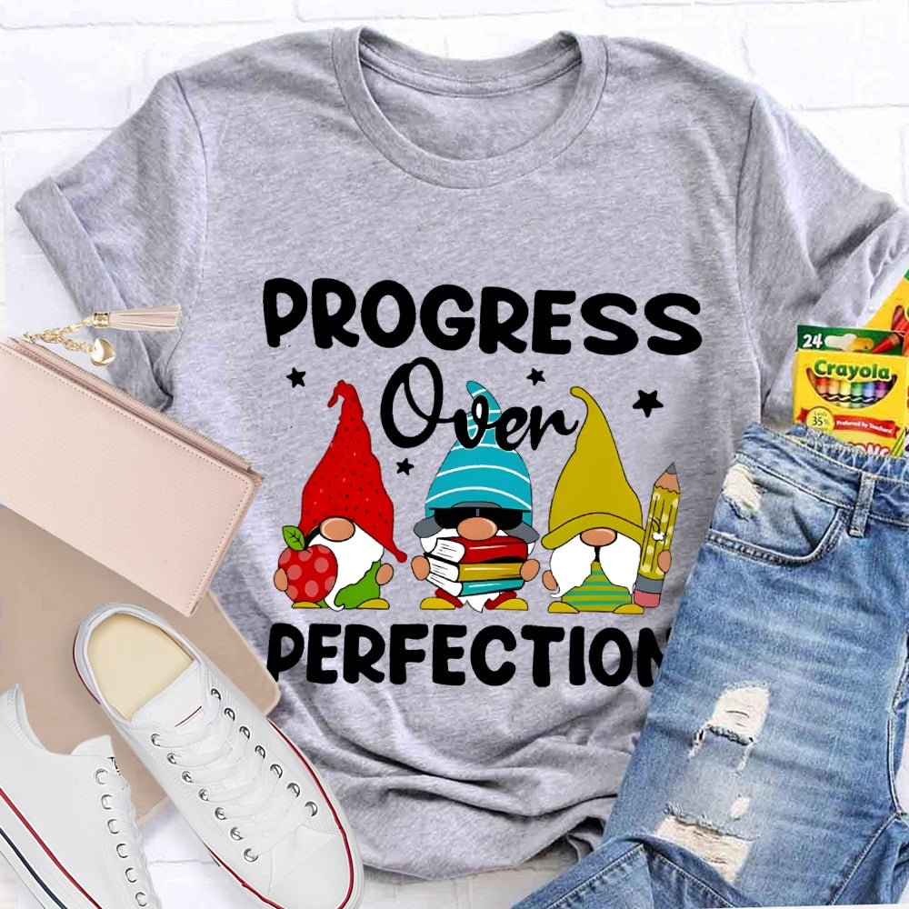 Progress Over Perfection Santa Claus And Apples T-shirt