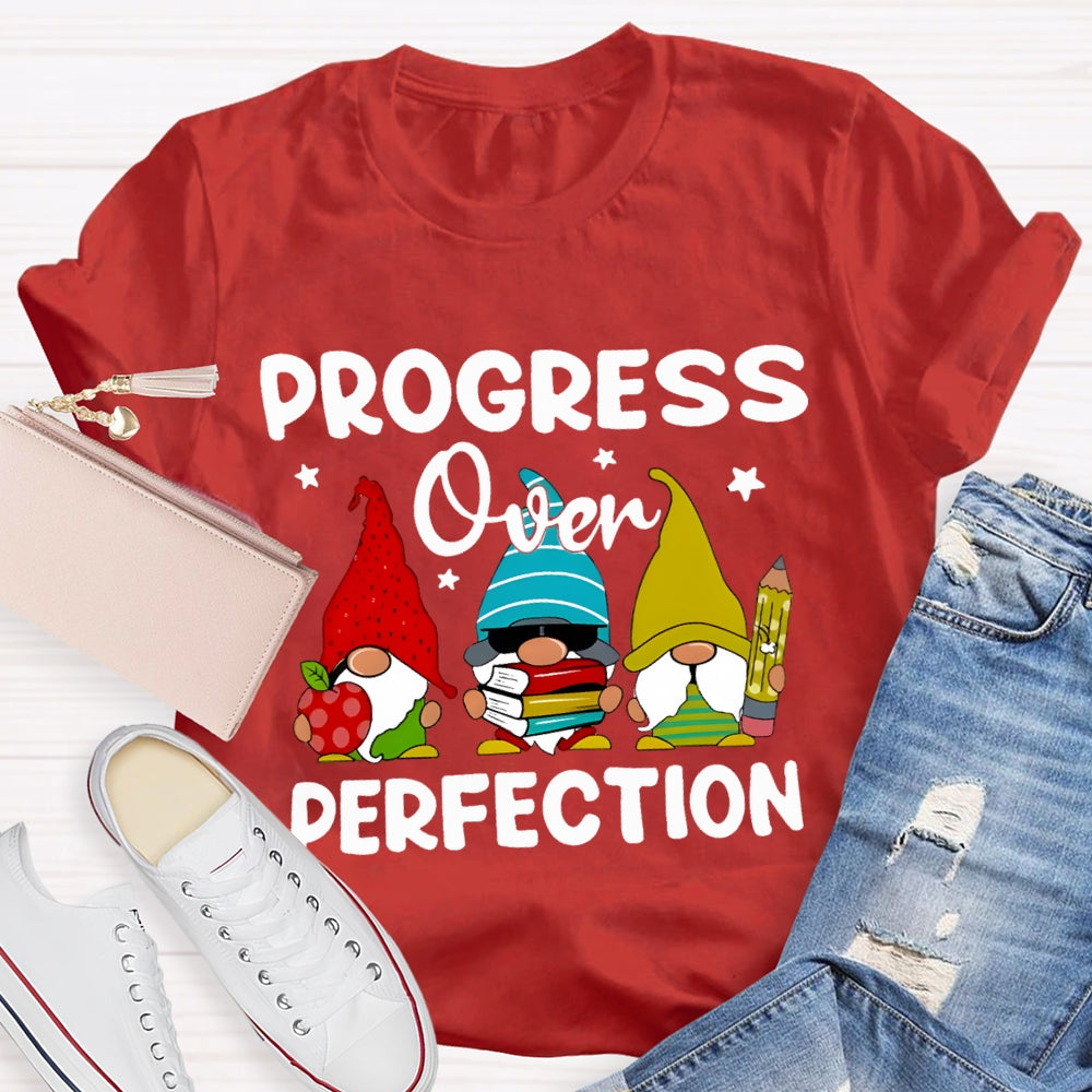 Progress Over Perfection Santa Claus And Apples T-shirt