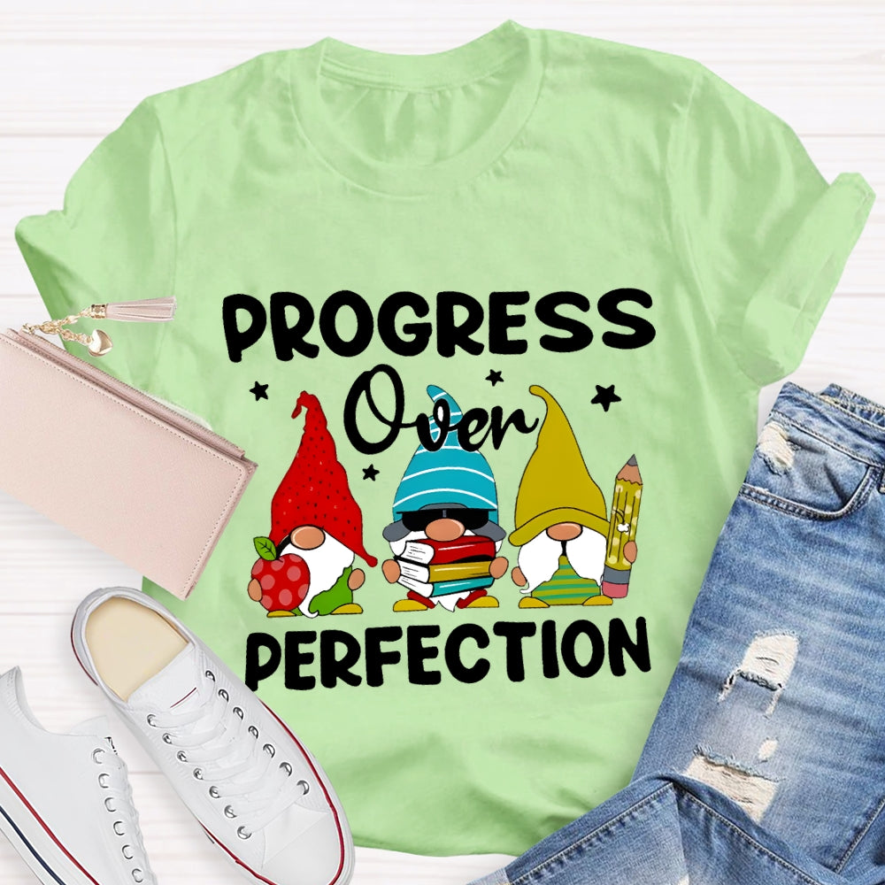 Progress Over Perfection Santa Claus And Apples T-shirt