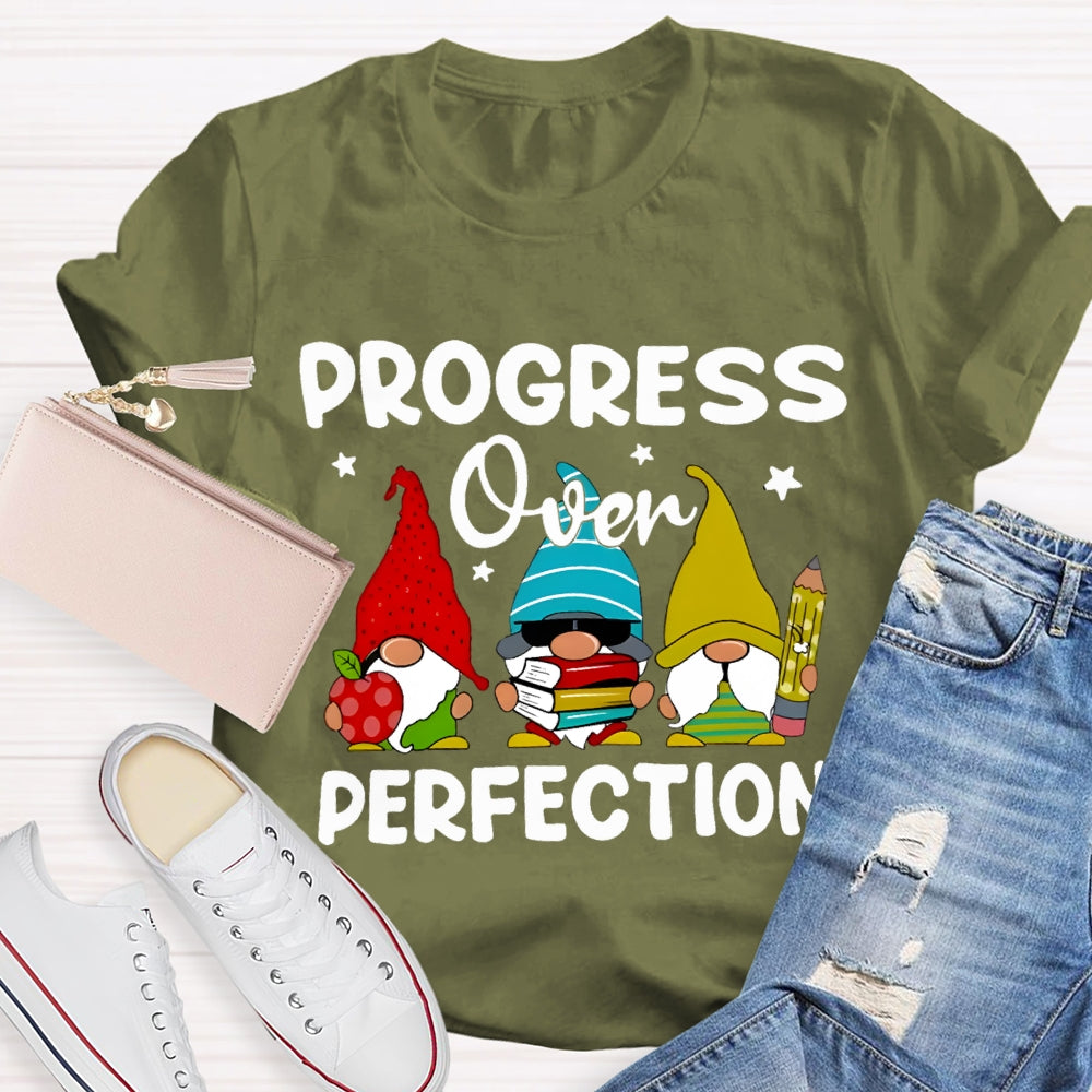 Progress Over Perfection Santa Claus And Apples T-shirt