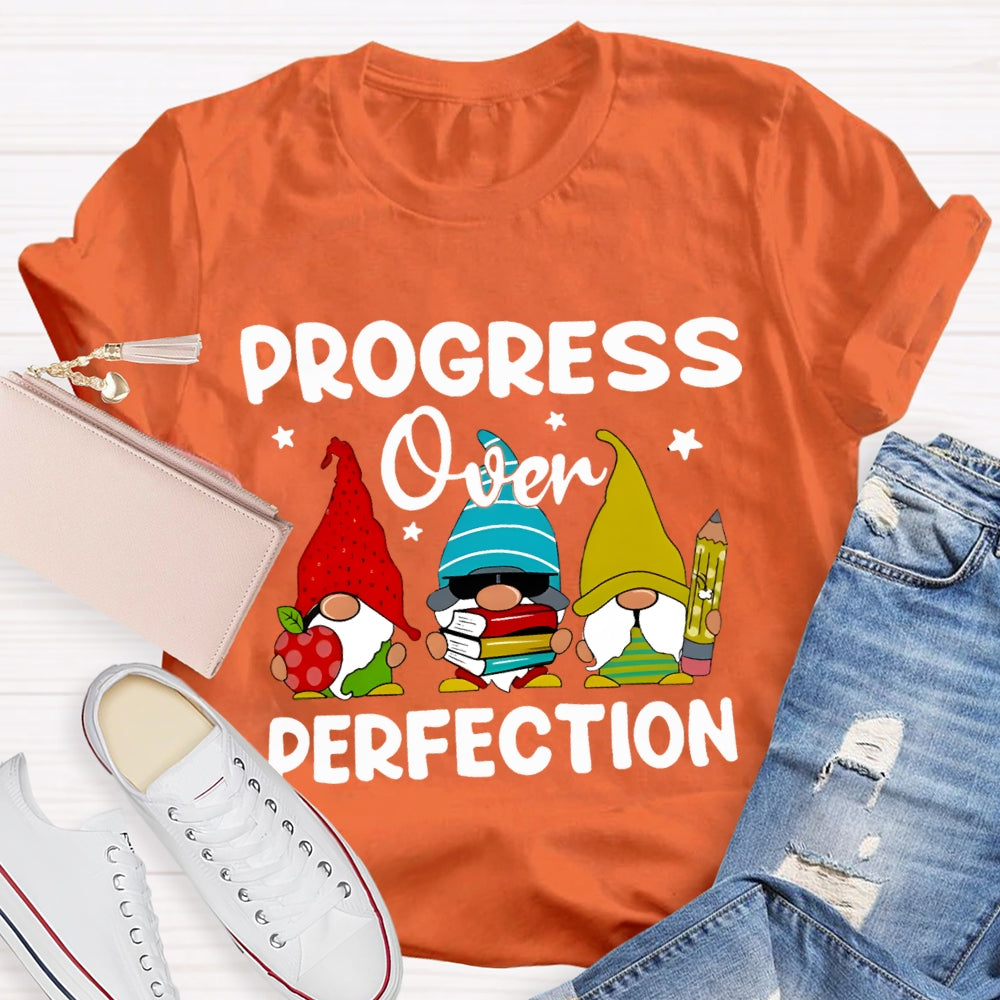 Progress Over Perfection Santa Claus And Apples T-shirt