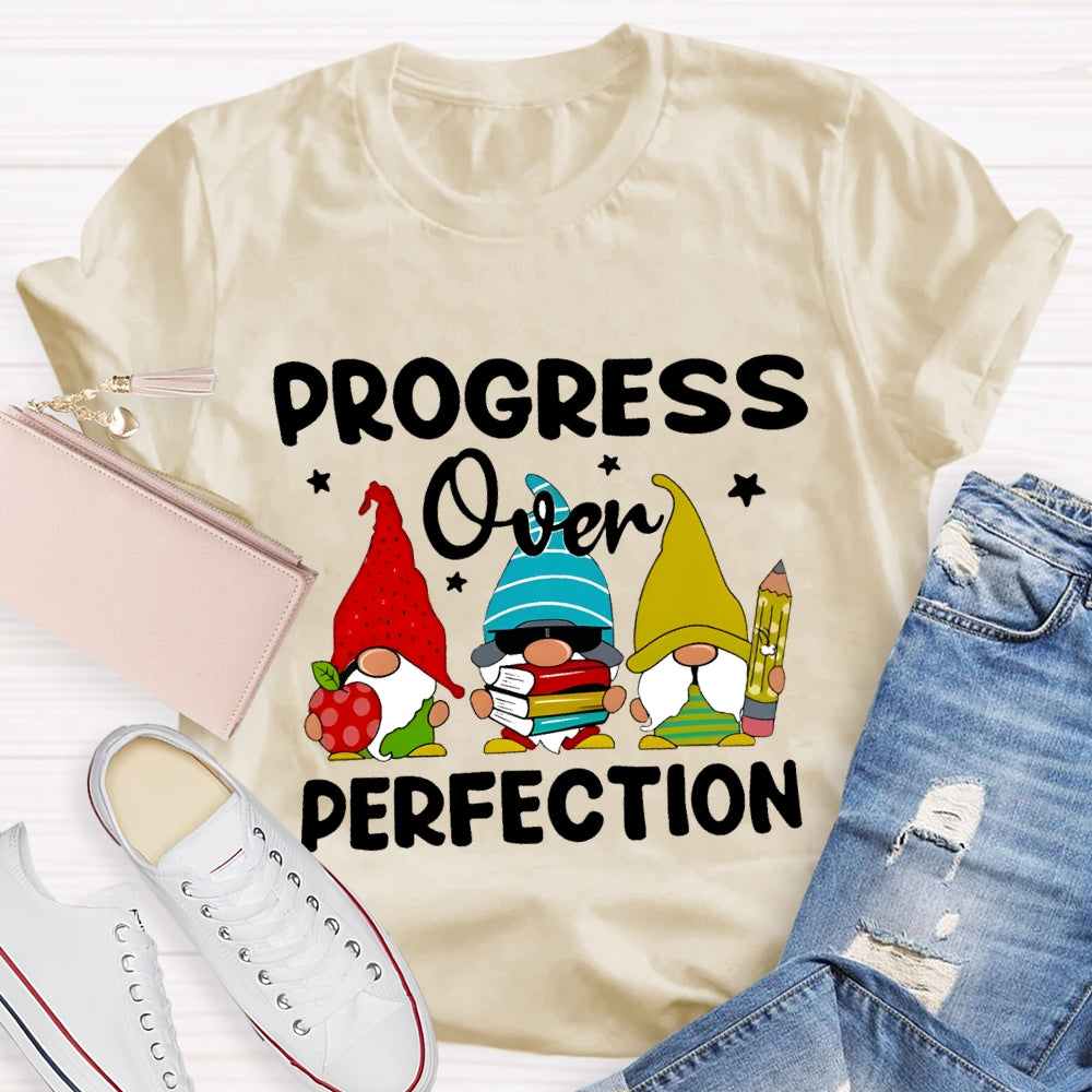 Progress Over Perfection Santa Claus And Apples T-shirt