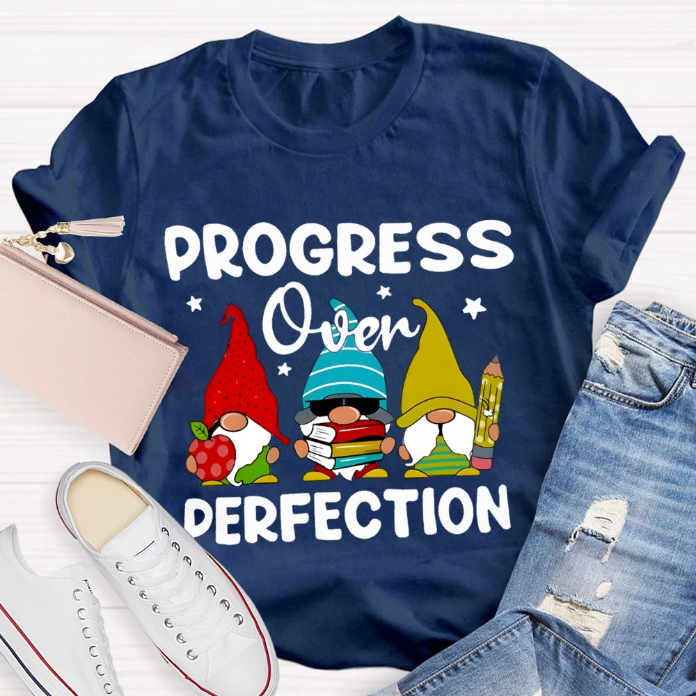 Progress Over Perfection Santa Claus And Apples T-shirt