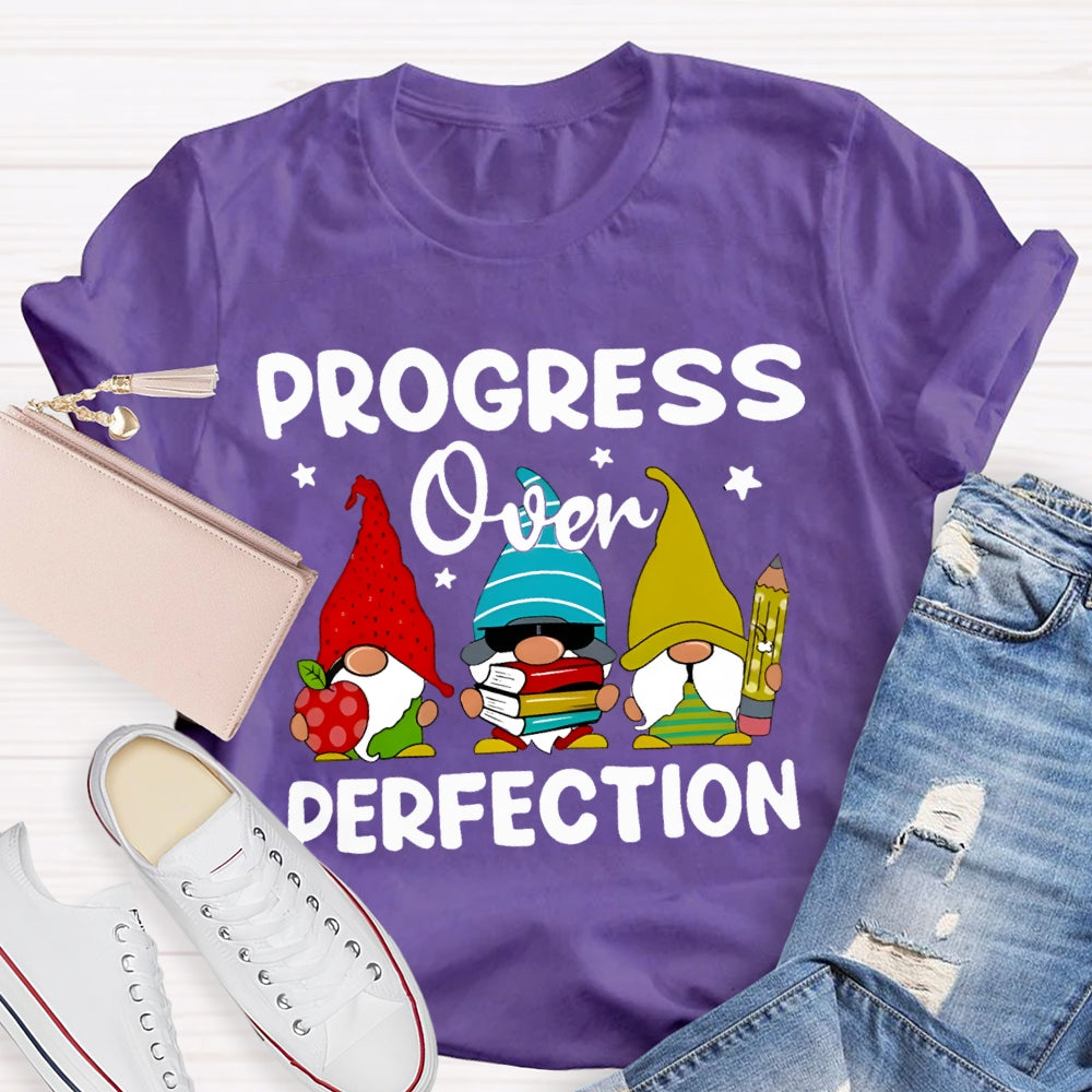 Progress Over Perfection Santa Claus And Apples T-shirt