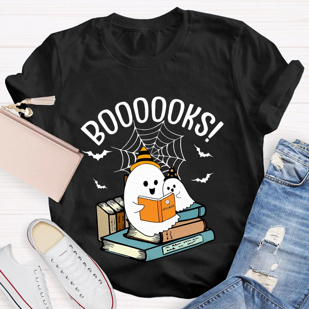 Two Little Ghosts Reading A Book Halloween T-shirt