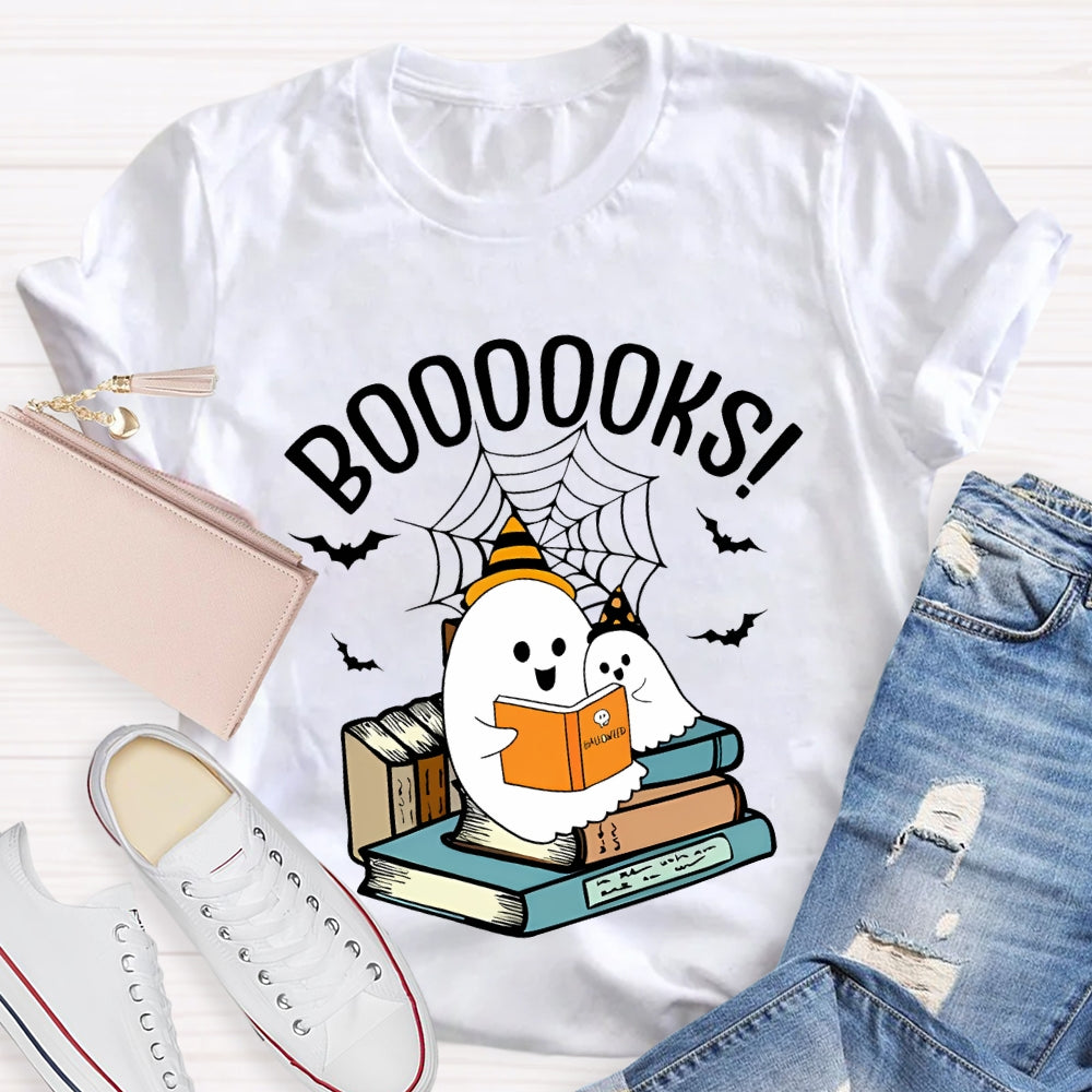 Two Little Ghosts Reading A Book Halloween T-shirt