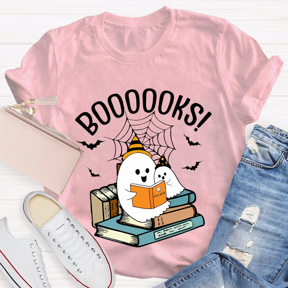 Two Little Ghosts Reading A Book Halloween T-shirt
