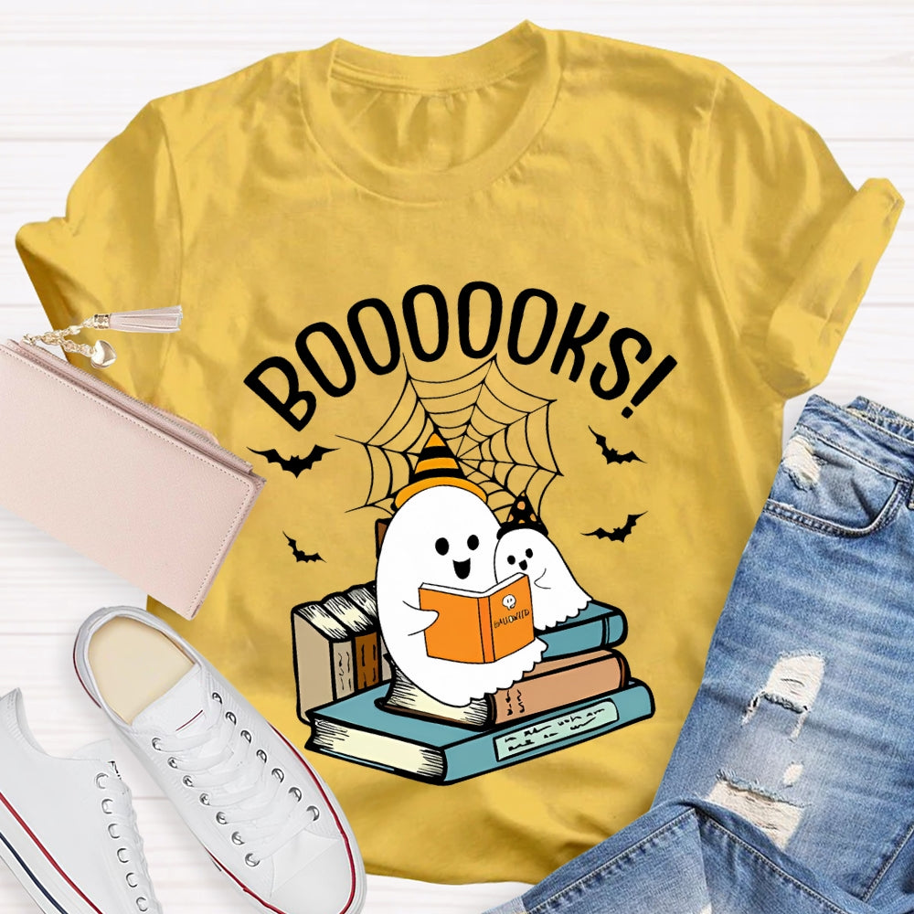 Two Little Ghosts Reading A Book Halloween T-shirt