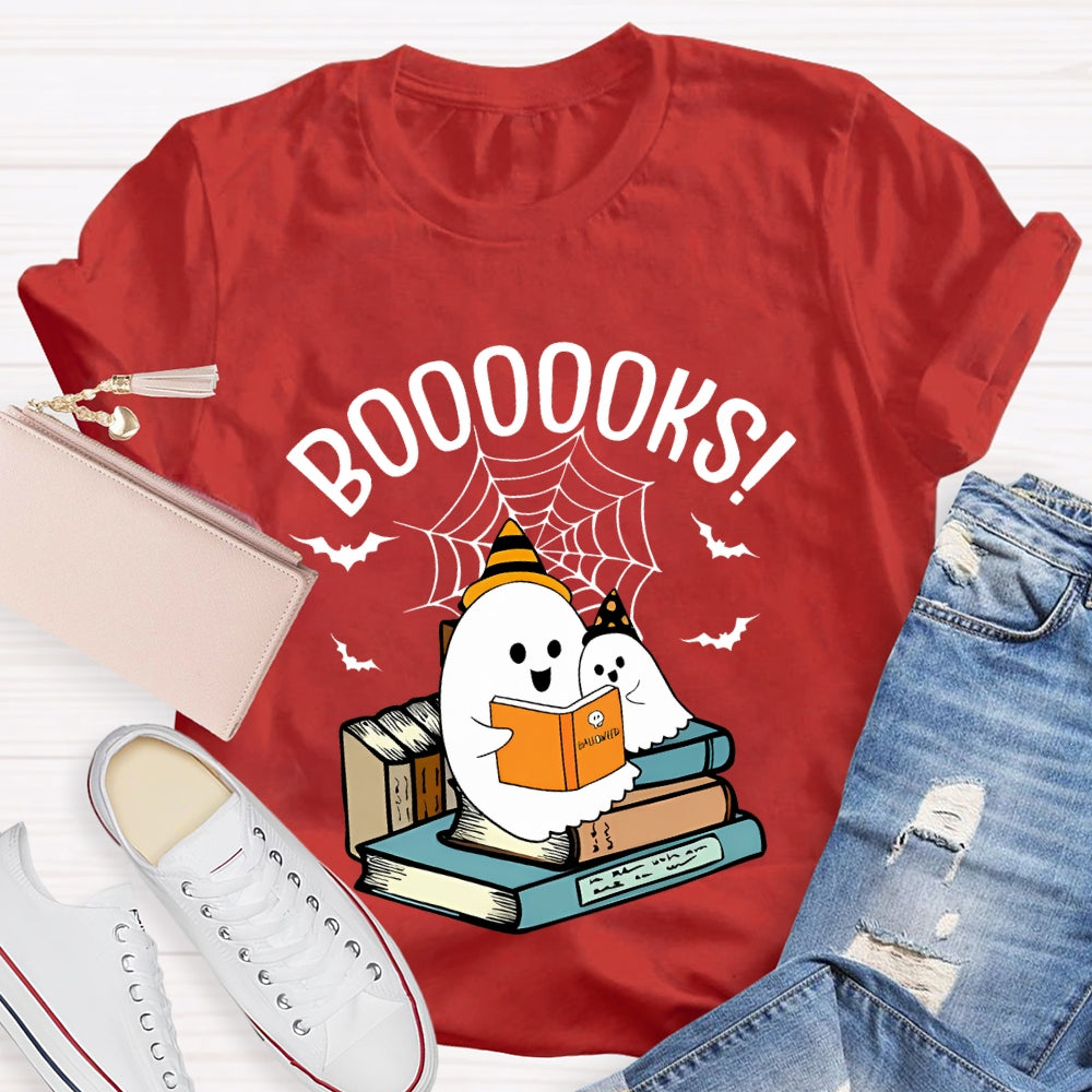 Two Little Ghosts Reading A Book Halloween T-shirt