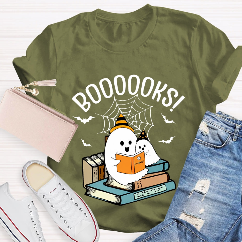 Two Little Ghosts Reading A Book Halloween T-shirt