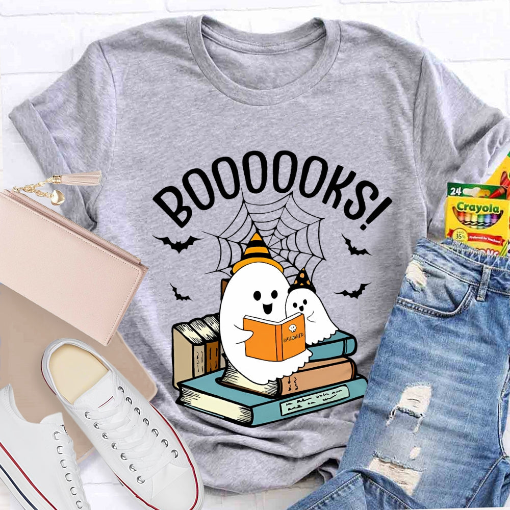 Two Little Ghosts Reading A Book Halloween T-shirt