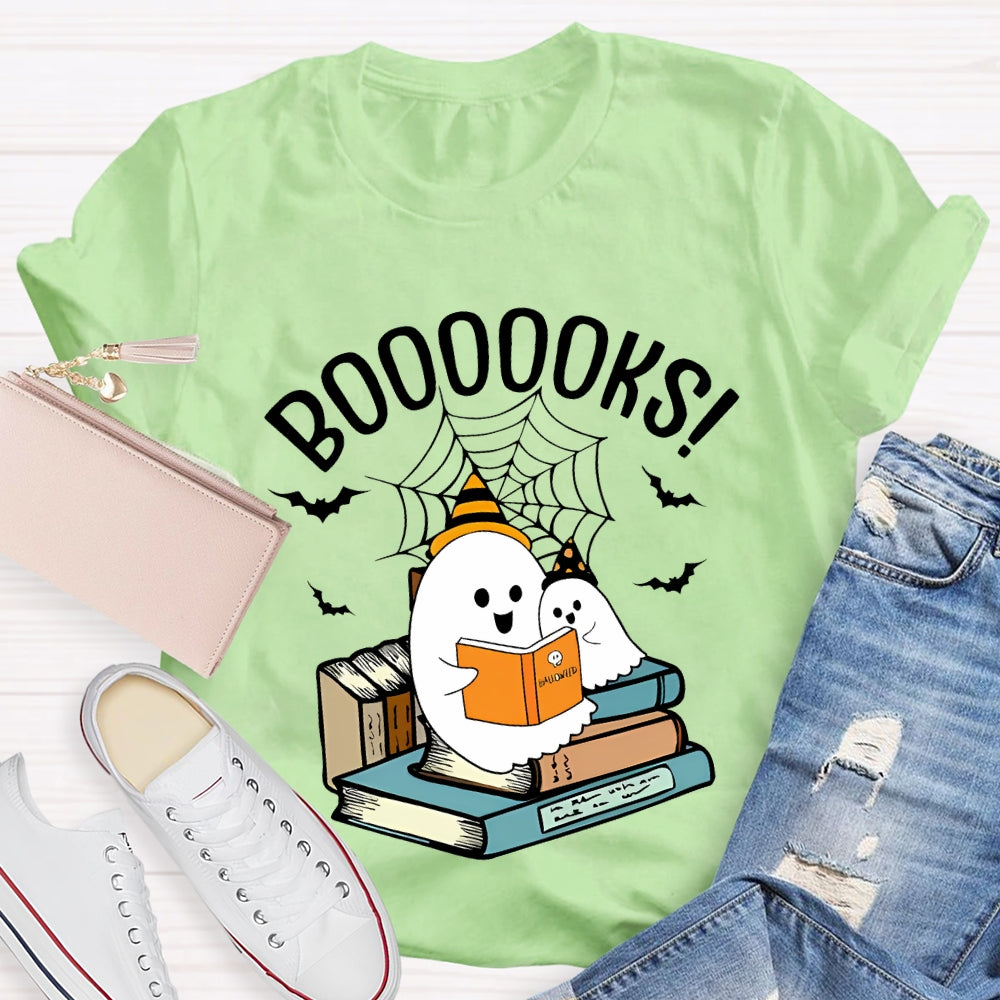 Two Little Ghosts Reading A Book Halloween T-shirt