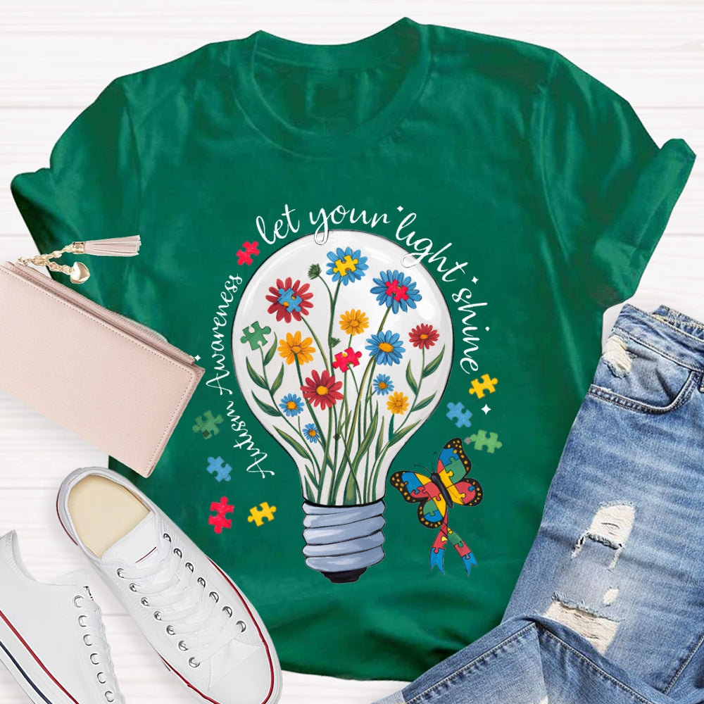 Let Your Light Shine Autism Awareness T-shirt