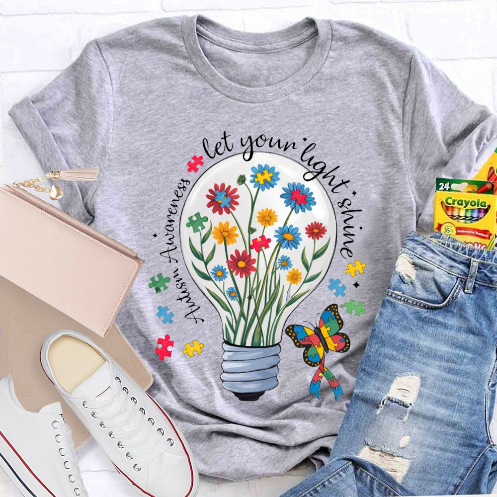 Let Your Light Shine Autism Awareness T-shirt