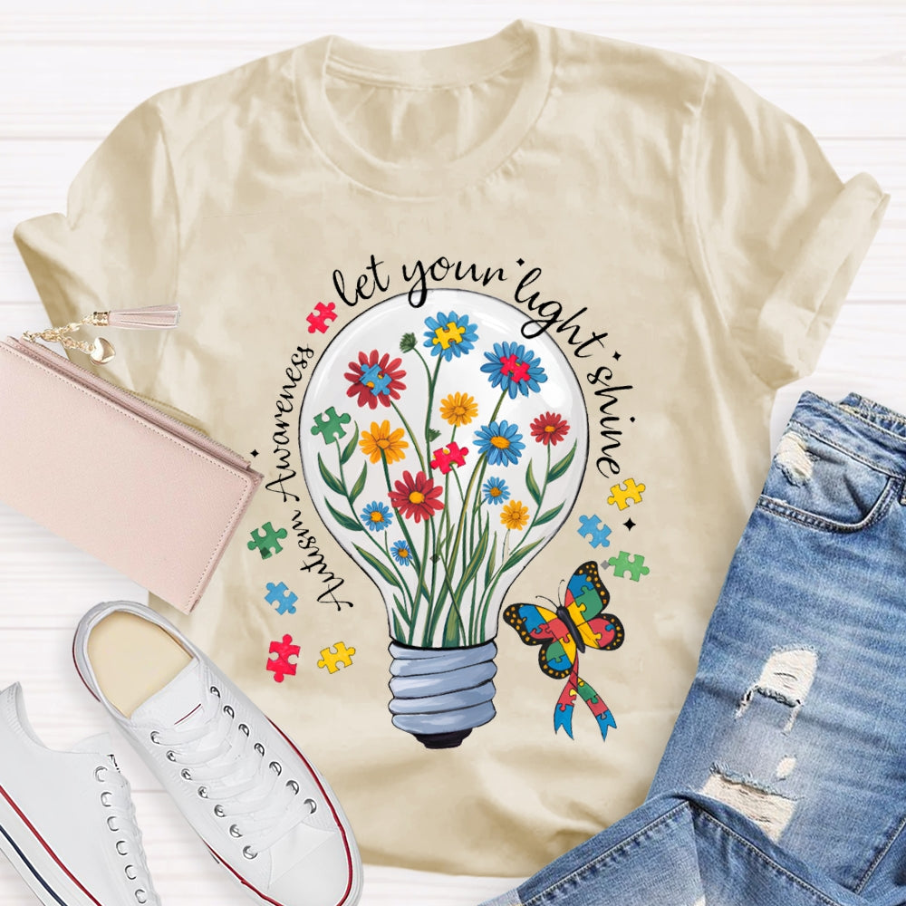 Let Your Light Shine Autism Awareness T-shirt