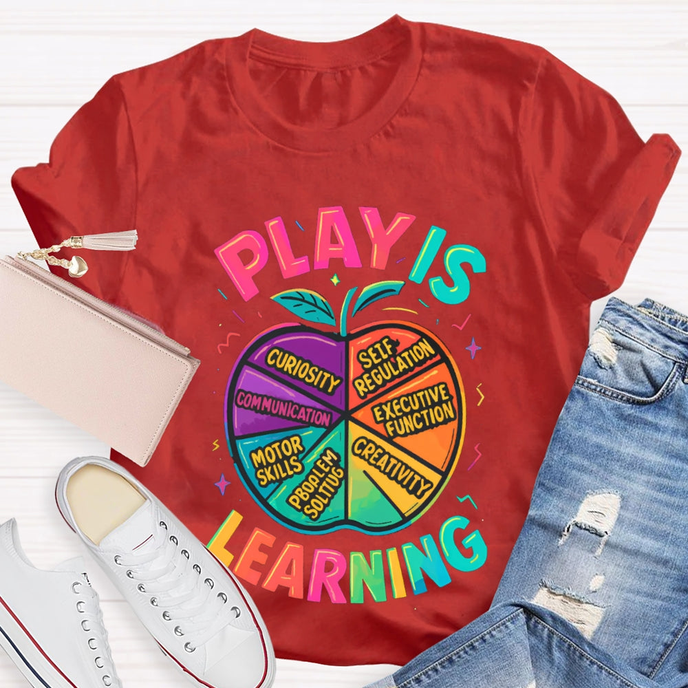 Play Is Learning Colorful Apple T-shirt