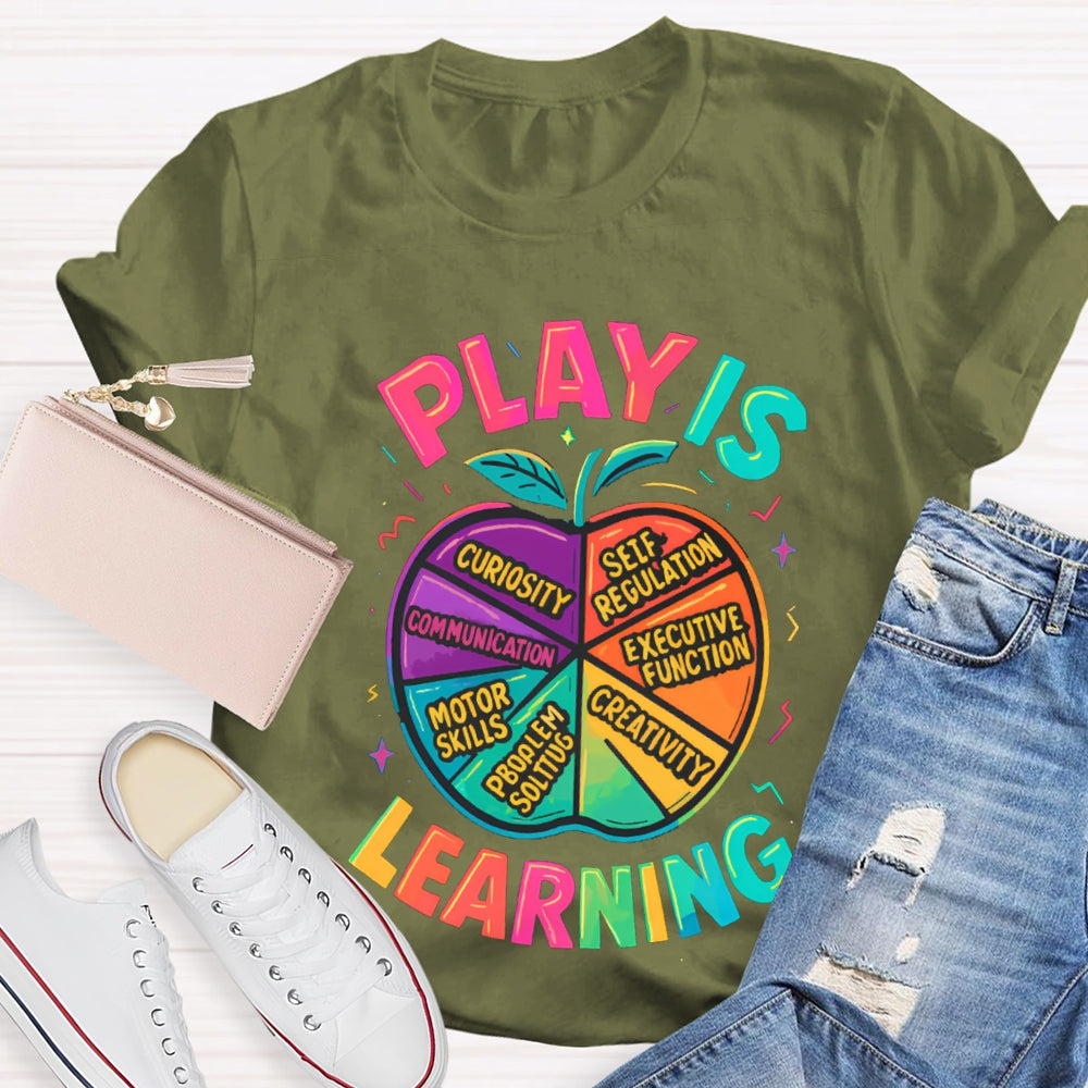 Play Is Learning Colorful Apple T-shirt
