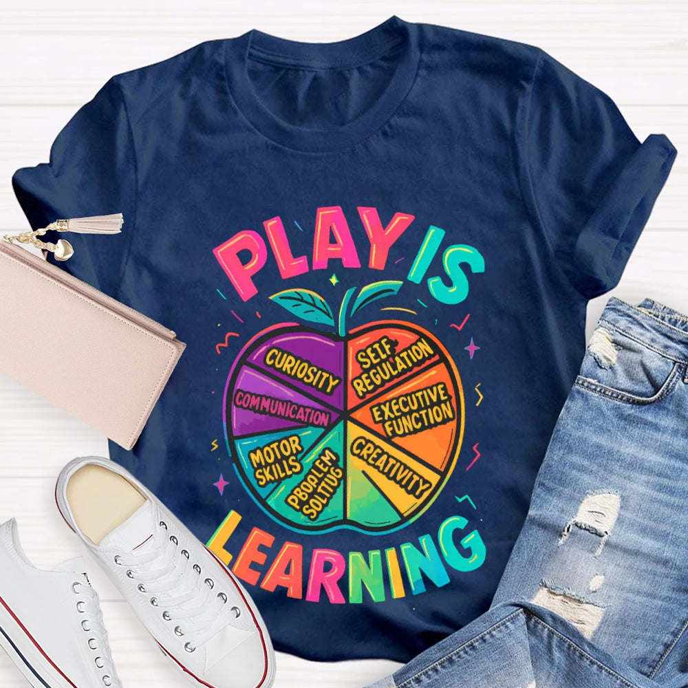 Play Is Learning Colorful Apple T-shirt