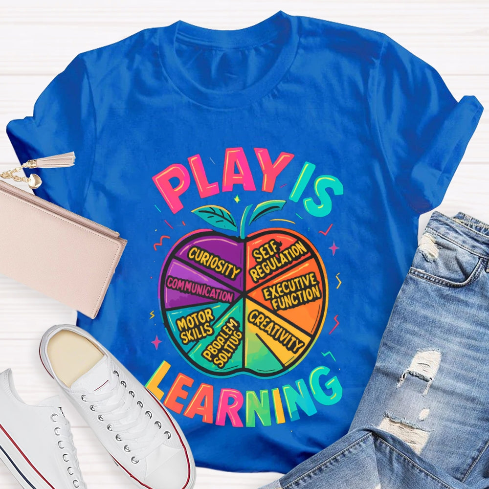 Play Is Learning Colorful Apple T-shirt