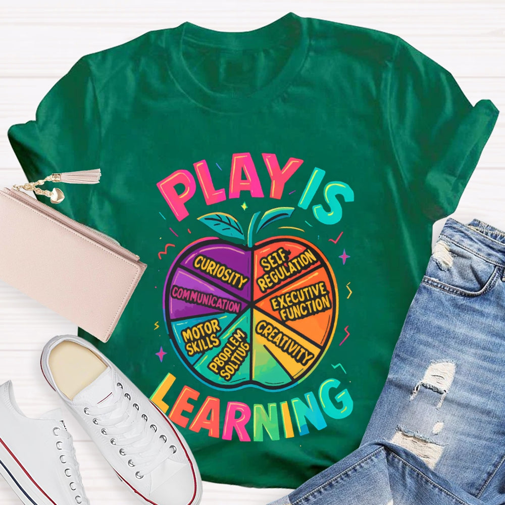 Play Is Learning Colorful Apple T-shirt
