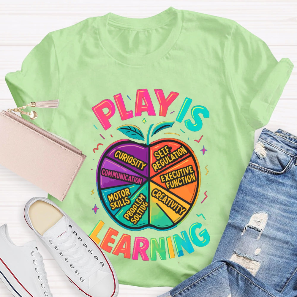 Play Is Learning Colorful Apple T-shirt