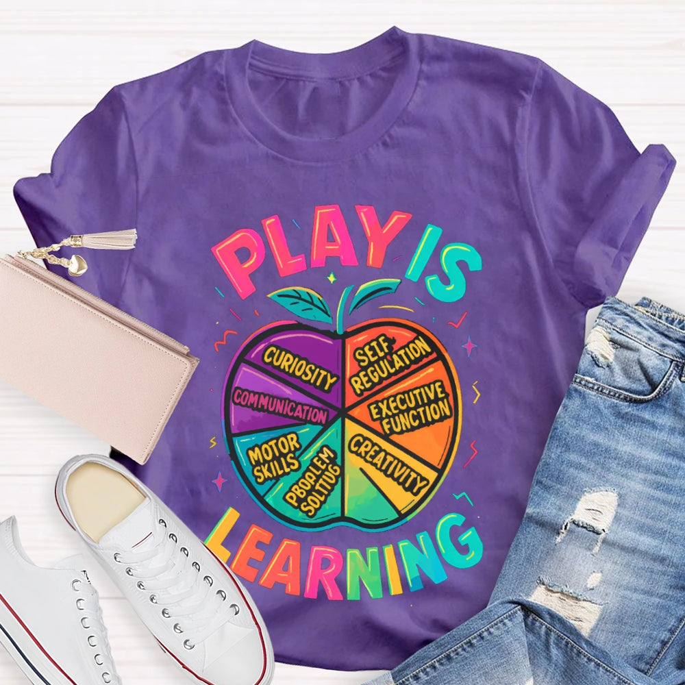 Play Is Learning Colorful Apple T-shirt
