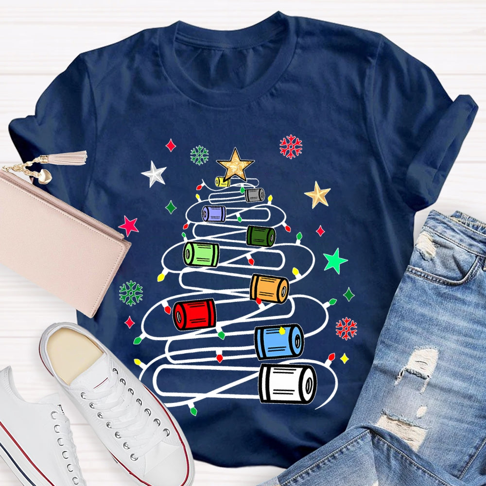 Christmas Light Strip Stars T-shirt