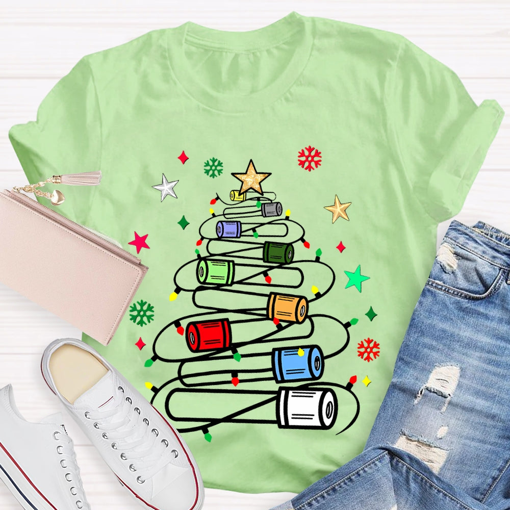 Christmas Light Strip Stars T-shirt