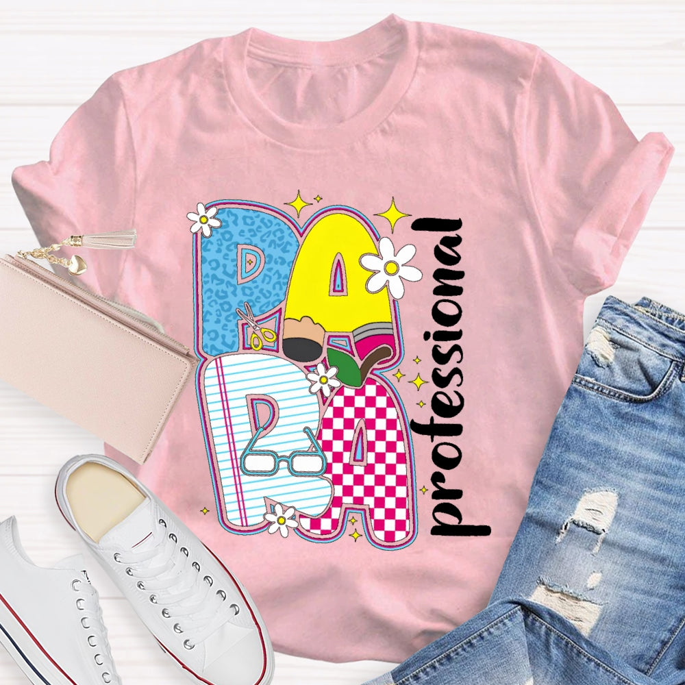 Paraprofessional Cute Letters T-shirt