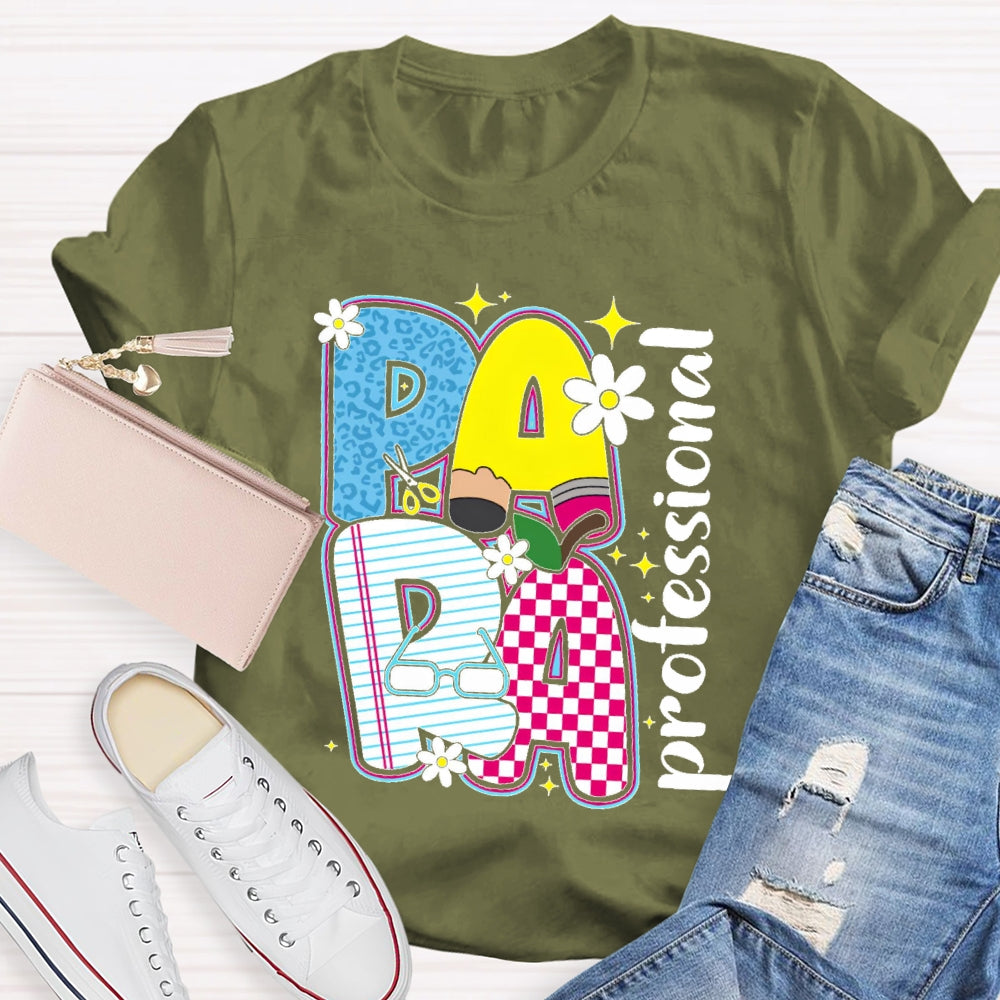 Paraprofessional Cute Letters T-shirt