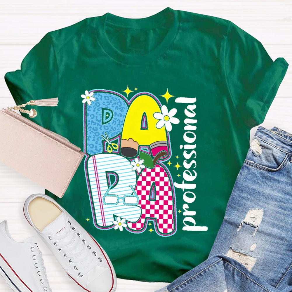 Paraprofessional Cute Letters T-shirt
