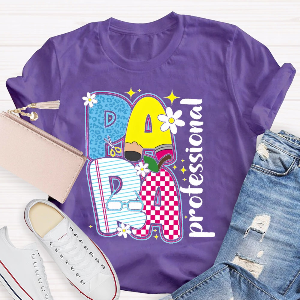 Paraprofessional Cute Letters T-shirt