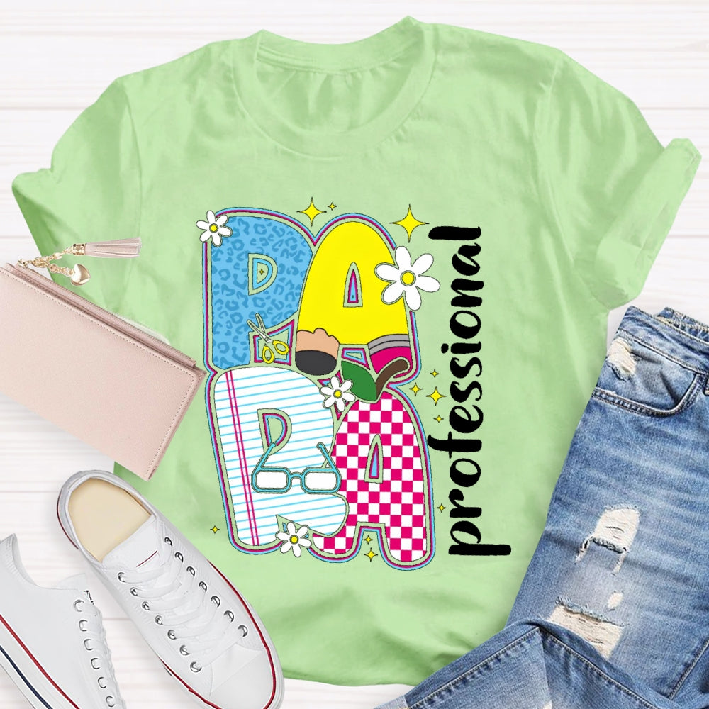 Paraprofessional Cute Letters T-shirt