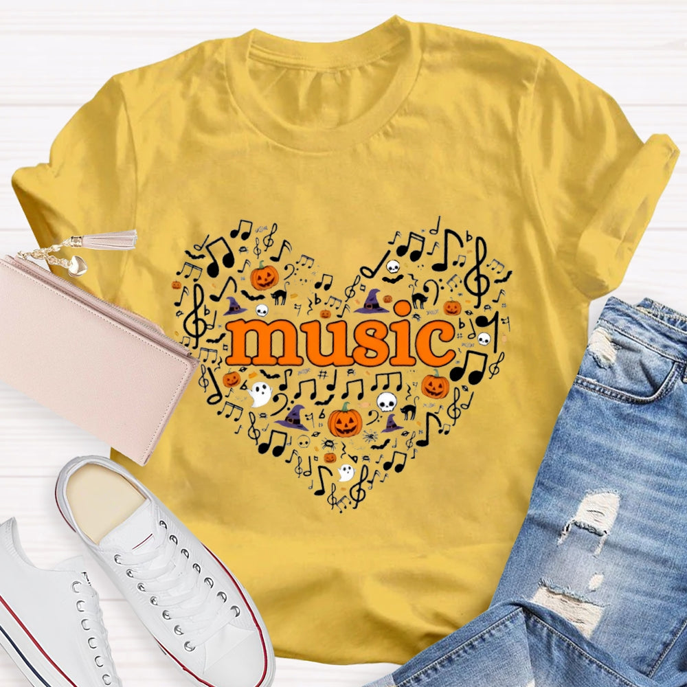 Music Ghost Pumpkin Halloween T-shirt